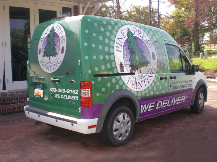 Vehicle-Wrap-for-Pine-press-logo